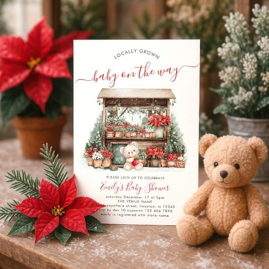 Weihnachtsdusche auf dem lokalen Markt Einladung