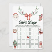 Weihnachtsdusche Baby Bingo Games Card Einladung (Vorderseite)