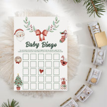 Weihnachtsdusche Baby Bingo Games Card