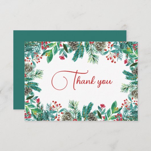 Weihnachtsdusche Dankeskarte (Vorne/Hinten)