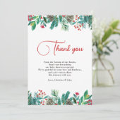 Weihnachtsdusche Dankeskarte (Stehend Vorderseite)