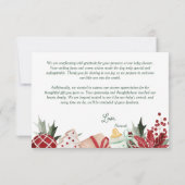 Weihnachtsdusche Dankeskarte (Rückseite)