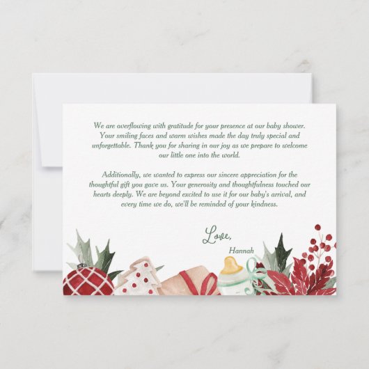 Weihnachtsdusche Dankeskarte (Rückseite)