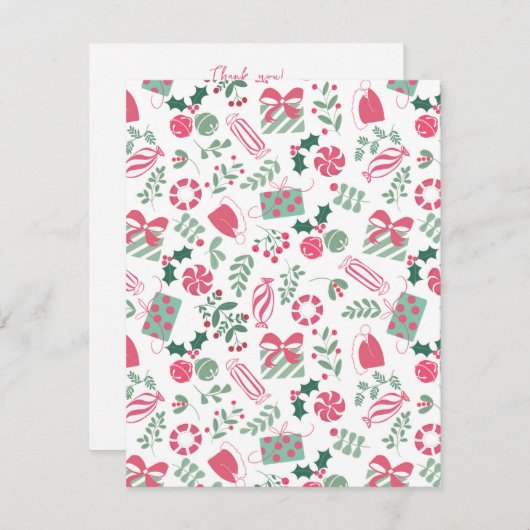 Weihnachtsdusche Dankeskarte (Vorne/Hinten)