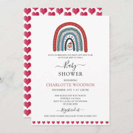 Weihnachtsdusche Einladung (Vorne/Hinten)