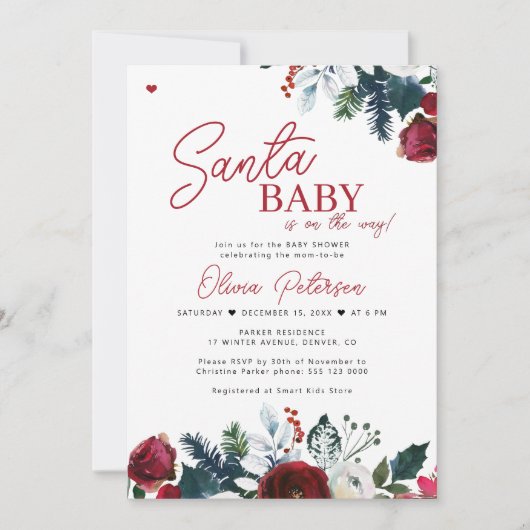 Weihnachtsdusche Einladung (Vorderseite)