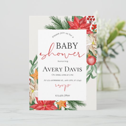 Weihnachtsdusche Einladung (Stehend Vorderseite)