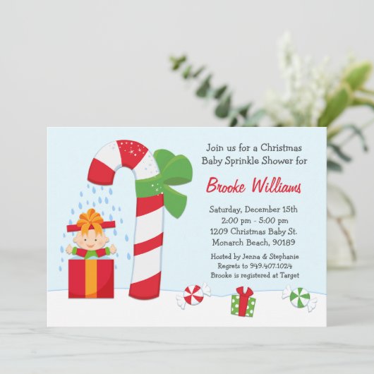 Weihnachtsdusche Einladung (Stehend Vorderseite)