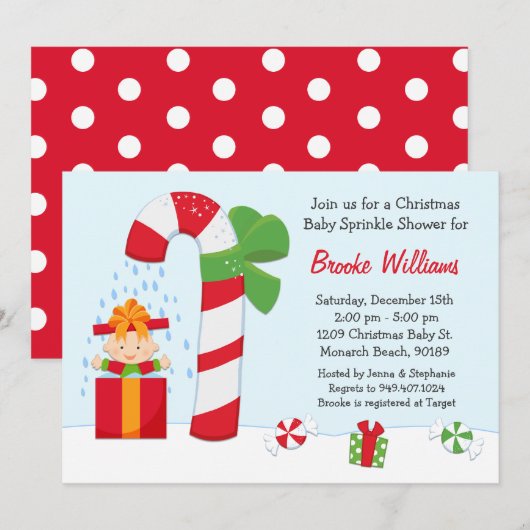 Weihnachtsdusche Einladung (Vorne/Hinten)