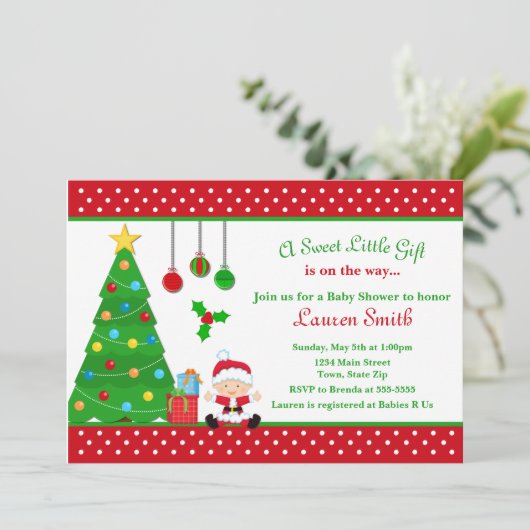 Weihnachtsdusche Einladung (Stehend Vorderseite)