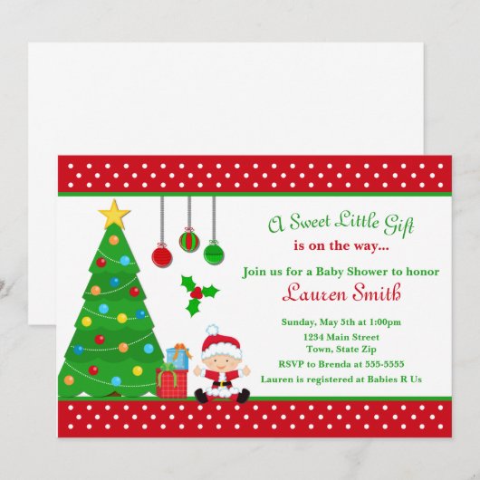 Weihnachtsdusche Einladung (Vorne/Hinten)