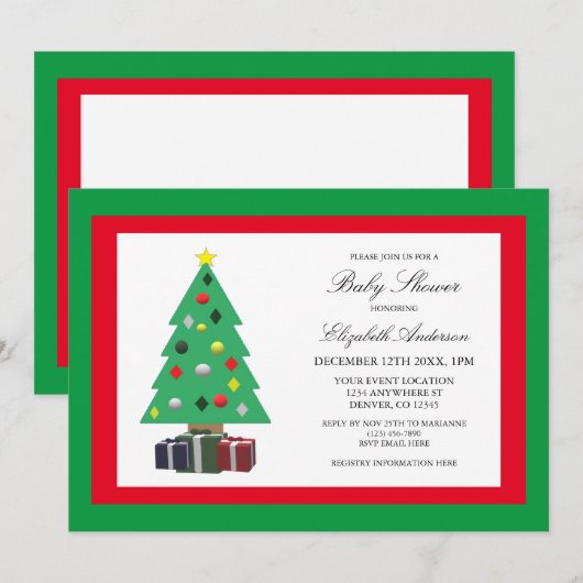 Weihnachtsdusche Einladung (Vorne/Hinten)