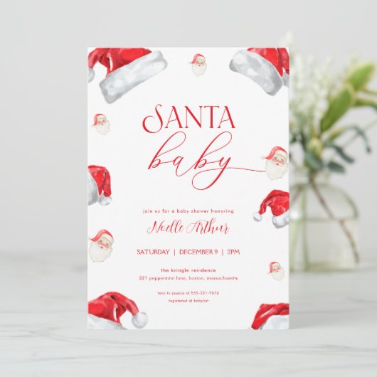 Weihnachtsdusche Einladung (Stehend Vorderseite)