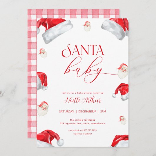 Weihnachtsdusche Einladung (Vorne/Hinten)