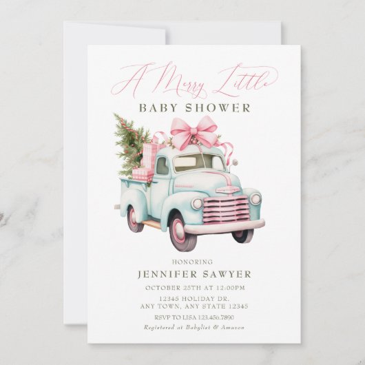 Weihnachtsdusche Einladung (Vorderseite)