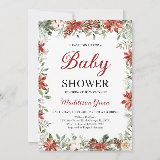 Weihnachtsdusche Einladung (Vorderseite)