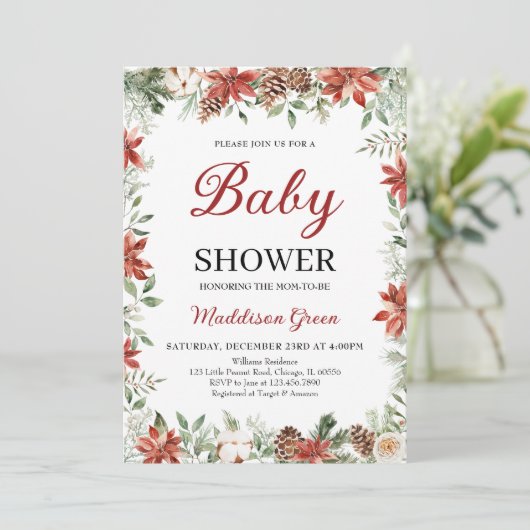 Weihnachtsdusche Einladung (Stehend Vorderseite)