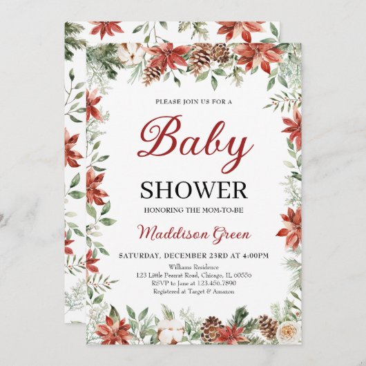 Weihnachtsdusche Einladung (Vorne/Hinten)