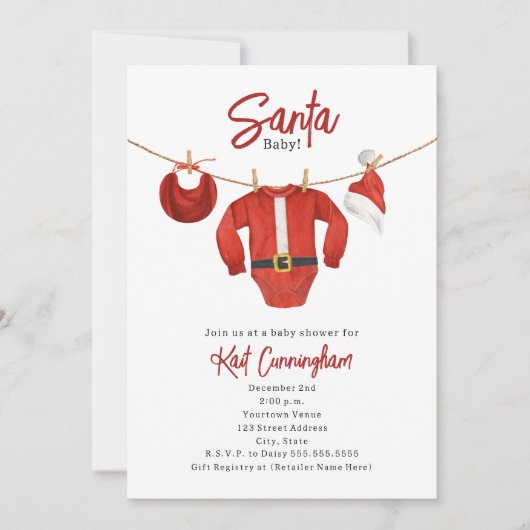 Weihnachtsdusche Einladung (Vorderseite)