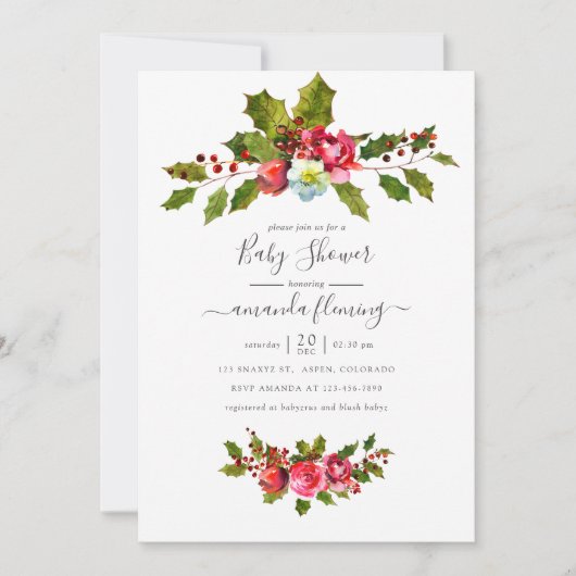 Weihnachtsdusche Einladung (Vorderseite)