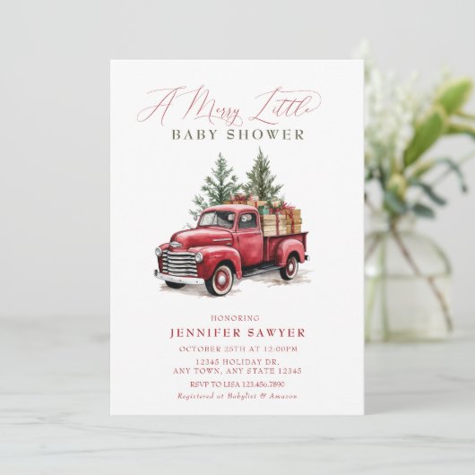 Weihnachtsdusche Einladung (Stehend Vorderseite)