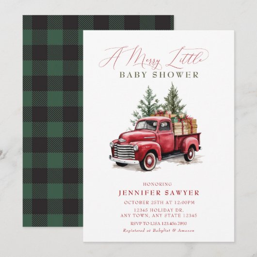 Weihnachtsdusche Einladung (Vorne/Hinten)