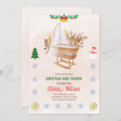 Weihnachtsdusche Einladung Beige und Braun (Vorne/Hinten)