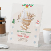 Weihnachtsdusche Einladung Beige und Braun Sockelschild (In Situ)