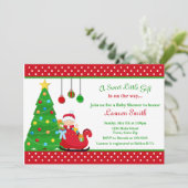 Weihnachtsdusche Einladung Boy Santa Claus (Stehend Vorderseite)