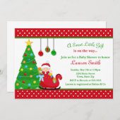 Weihnachtsdusche Einladung Boy Santa Claus (Vorne/Hinten)