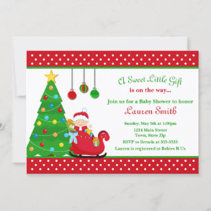 Weihnachtsdusche Einladung Boy Santa Claus