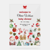 Weihnachtsdusche Einladung, festliche Babydusche Acrylschild (Vorderseite)