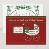 Weihnachtsdusche Einladung Happy Holidays (Vorne/Hinten)