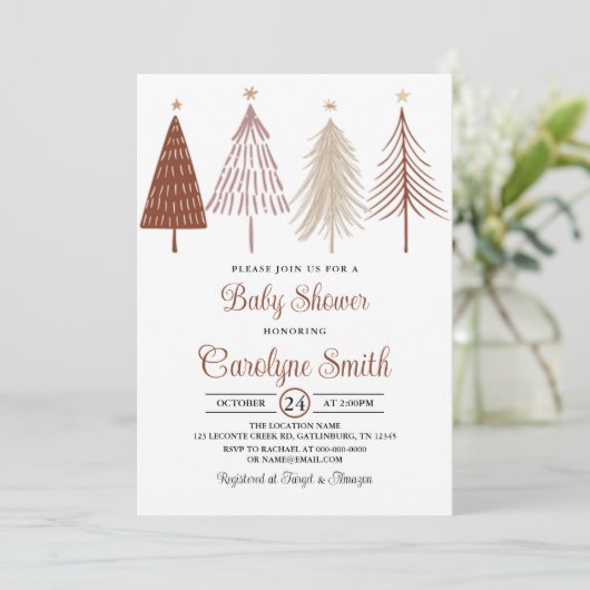 Weihnachtsdusche Einladung Vorlage (Stehend Vorderseite)