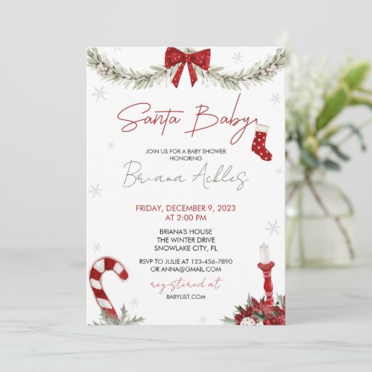 Weihnachtsdusche, Einladung zur Weihnachtsdusche (Stehend Vorderseite)