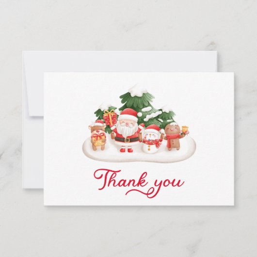 Weihnachtsdusche Flat Danke Karte (Vorderseite)