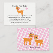 Weihnachtsdusche Hirschmädchen Niedlich Pink Winte Begleitkarte (Vorne/Hinten)