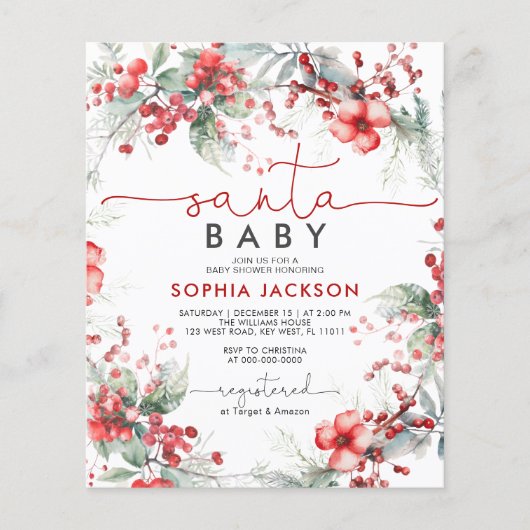 Weihnachtsdusche im Haushalt Einladung (Vorderseite)