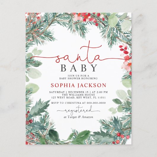 Weihnachtsdusche im Haushalt Einladung (Vorderseite)