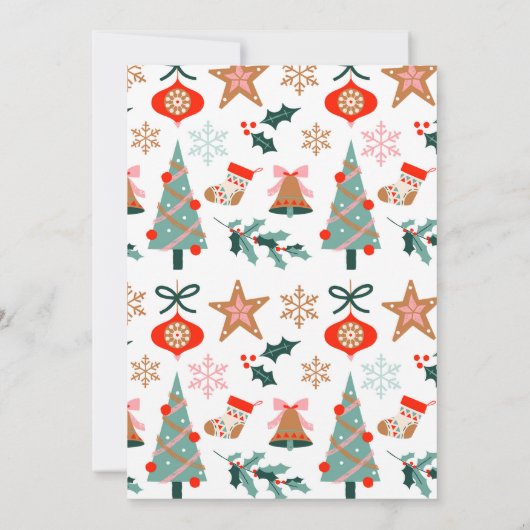 Weihnachtsdusche in Rot und Rosa Einladung (Rückseite)