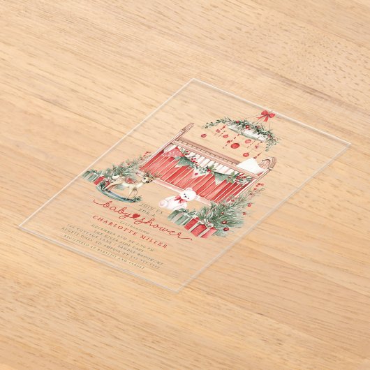 Weihnachtsdusche Kinderzimmer Acrylic Baby Einladu Acryleinladungen (Ablage )