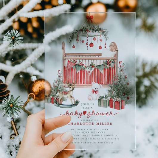 Weihnachtsdusche Kinderzimmer Acrylic Baby Einladu Acryleinladungen