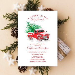 Weihnachtsdusche Kleine Red Truck Baby Einladung