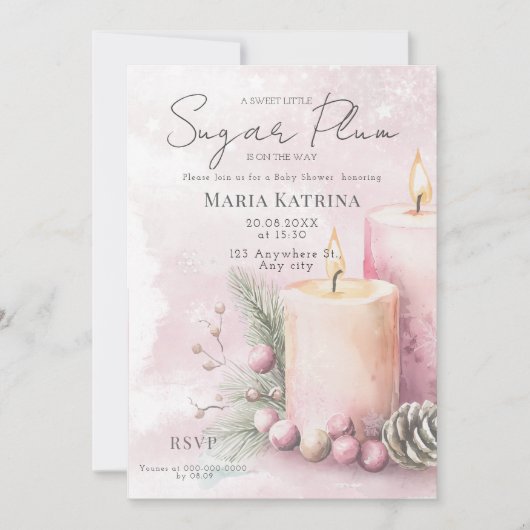 Weihnachtsdusche mit Wasserfarbe Einladung (Vorderseite)