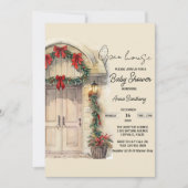 Weihnachtsdusche, offen, bearbeitbar, Baby-Dusche Einladung (Vorderseite)