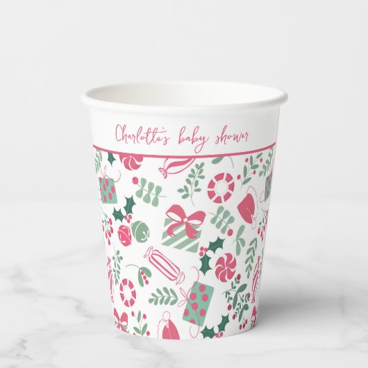 Weihnachtsdusche Pappbecher (Rückseite)