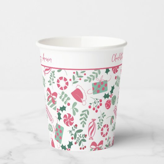 Weihnachtsdusche Pappbecher (Links)