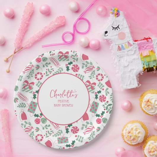 Weihnachtsdusche Pappteller (Party)