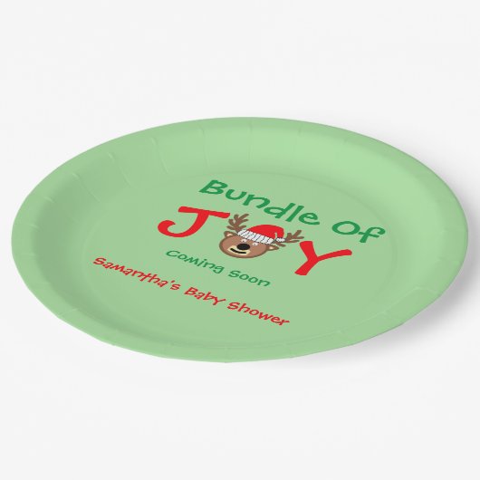 Weihnachtsdusche Pappteller (Schrägansicht)