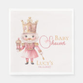 Weihnachtsdusche Pink Nutcracker Wasserfarbe Serviette (Vorderseite)